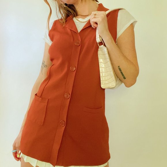 Vintage Cable Gauge Orange Sleeveless 